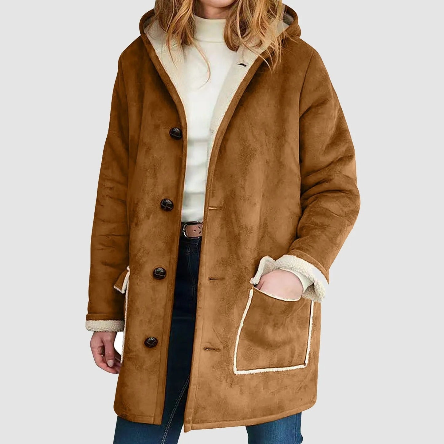 Maija™ | Talvilämmin fleece-takki hupulla