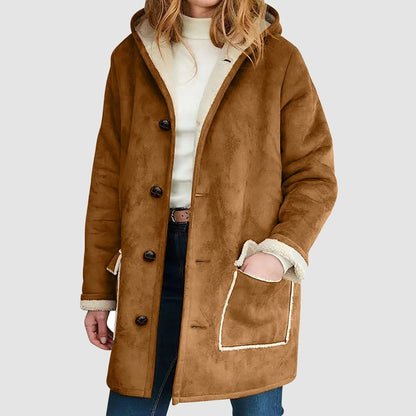 Maija™ | Talvilämmin fleece-takki hupulla