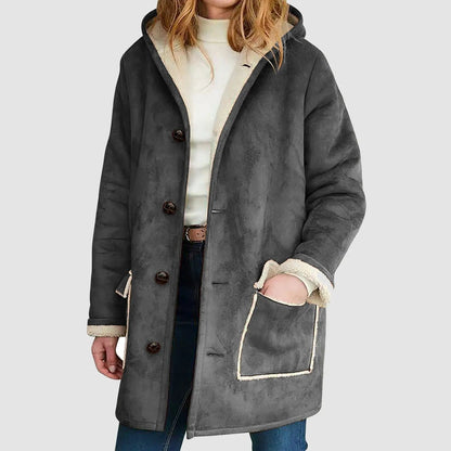 Maija™ | Talvilämmin fleece-takki hupulla
