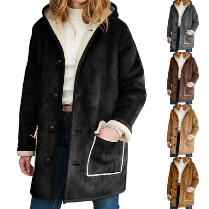 Maija™ | Talvilämmin fleece-takki hupulla