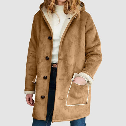 Maija™ | Talvilämmin fleece-takki hupulla
